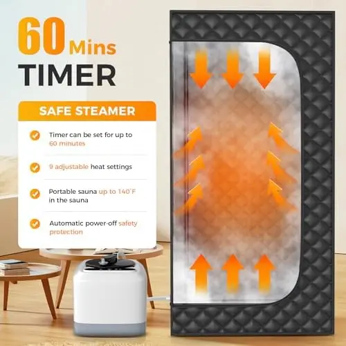 Портативная домашняя паровая палатка для сауны 110 В 1200 Вт 3 л складное черное