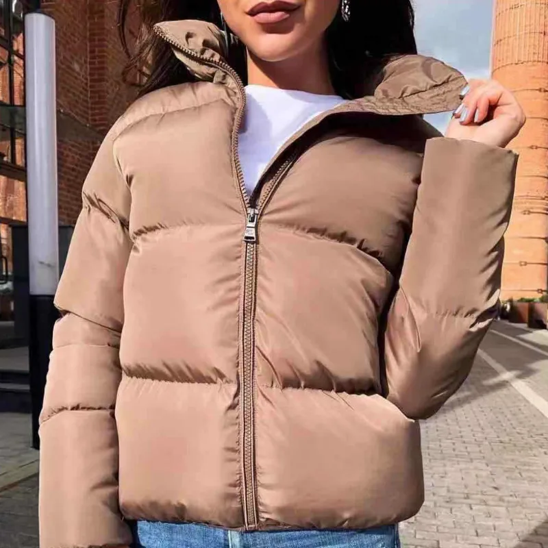 Winter Thicken Warm Parka Bubble Coat Female Padded Puffer Jacket Solid Standard Collar Short Jacket Winter Coat Woman Parkas