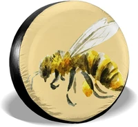 spare tire cover universal tires cover watercolor bee car tire cover wheel weatherproof and dust proof uv sun tire cover