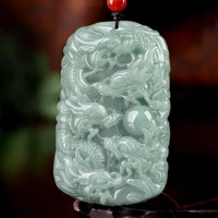 natural real myanmar a jadeite carve nine dragons pendant bless peace necklace jewellery fashion for women men lucky gifts