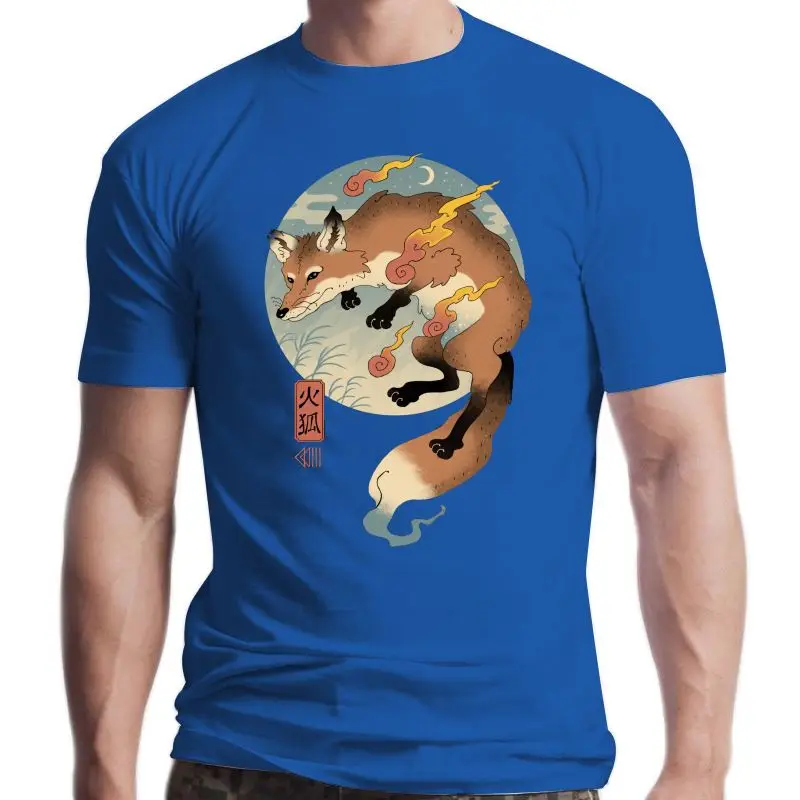 

Новинка, футболка с рисунком в стиле мультфильма «пожарная лиса», Мужская Летняя Повседневная мужская одежда, Ретро стиль, винтажная спорти...