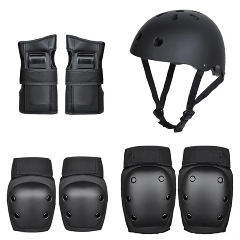 

7 Pieces Pads Elbow Wrist Knee Pad for Outdoor Sports Protective Kit Inline Speed Skating Racing Cycling Skateboard S M L