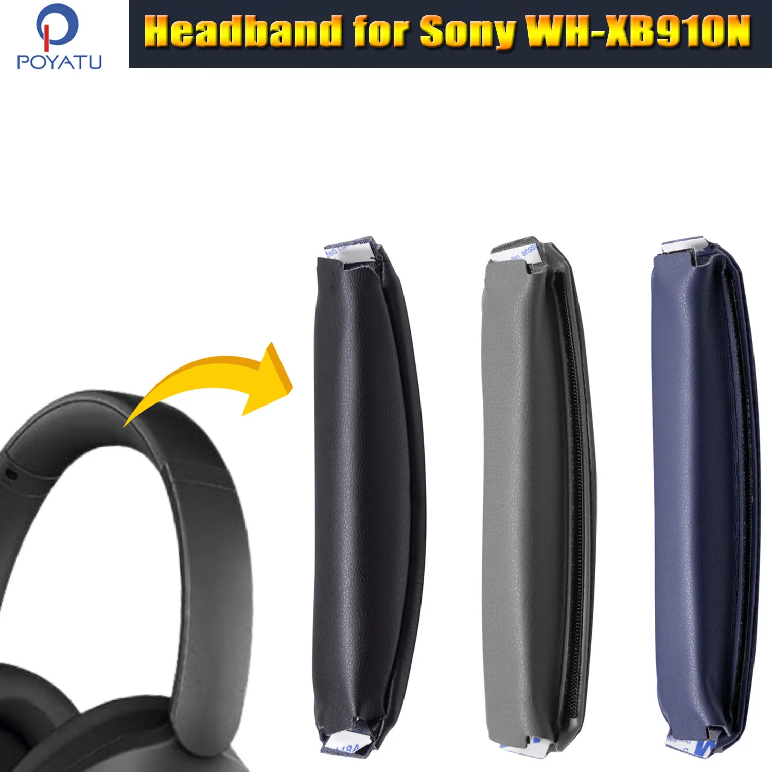 Фото Простая установка WHXB910N повязка на голову для SONY WH-XB910N сменная повязка на голову, подушка, чехол WH XB910N, повязка на голову №1