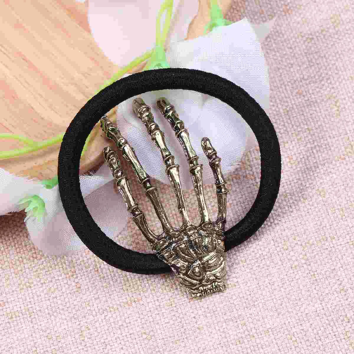 

Metallic 3D Hair Band Rope Scrunchies for Black Hair Band Hand Bone Hair Rope Hair Rope Ring Hair Tie
