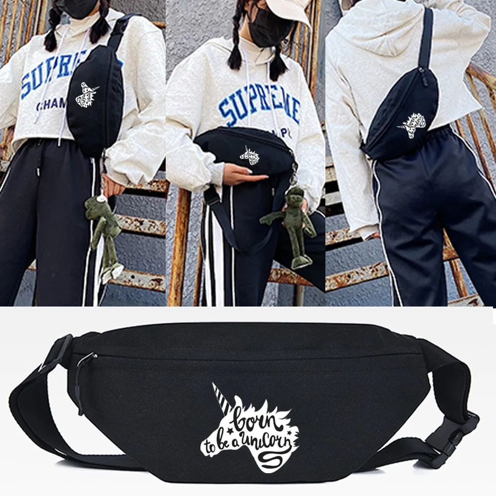 

Unicorn Print Waist Bag Purse Unisex Fashion Travel Phone Bag Fanny Bag Crossbody Shoulder Bag Casual Large Phone Tote Bag Pouch