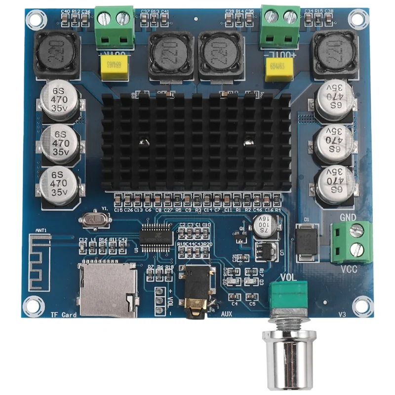 

XH-A105 Bluetooth 5.0 TDA7498 Digital Amplifier Board 2X100W Stereo Audio AMP Module Support TF Card AUX Diy Kit