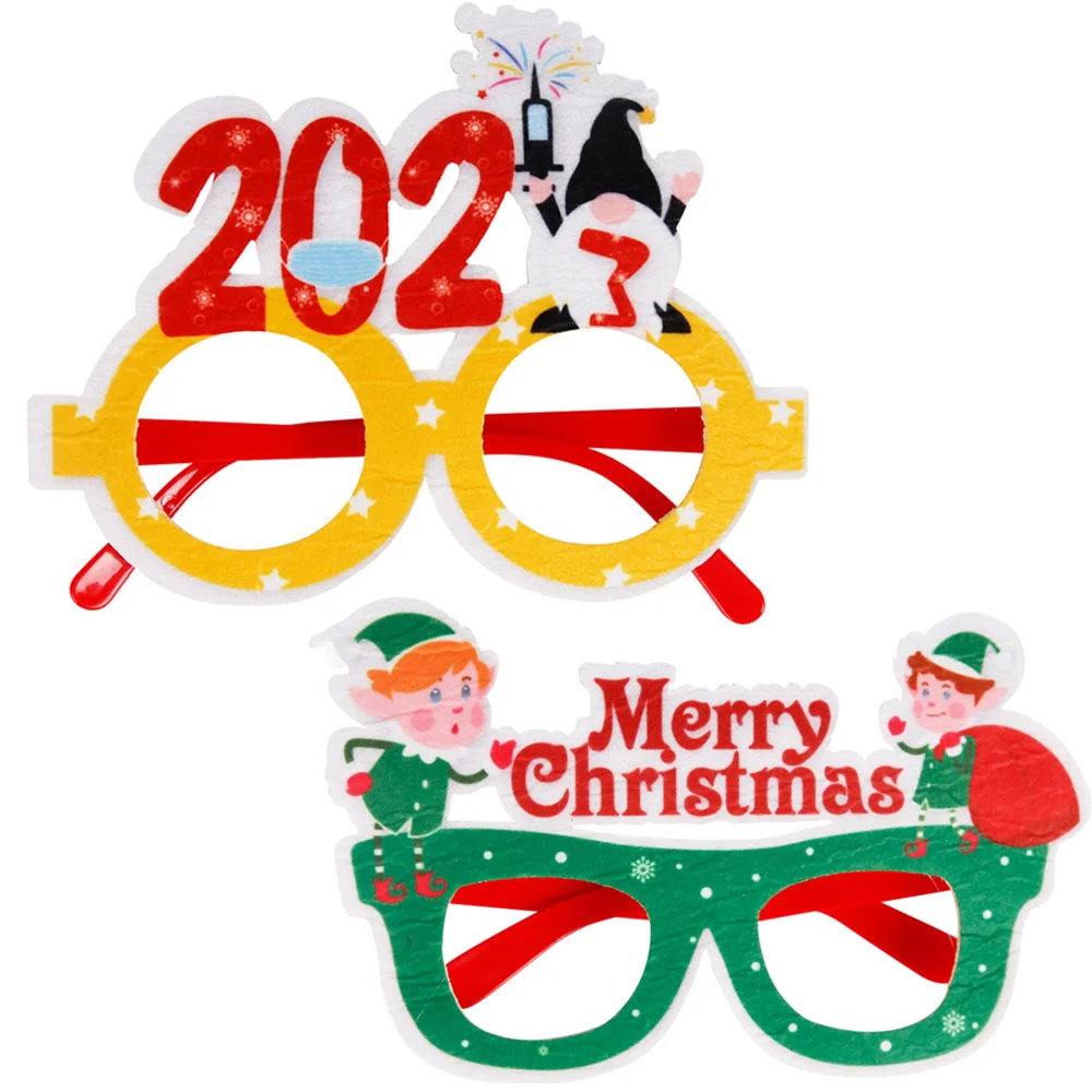 

2023, очки для рождественской вечеринки, фетровые пластиковые очки для костюма, оправы для рождественских вечеринок, праздничные сувениры, фо...