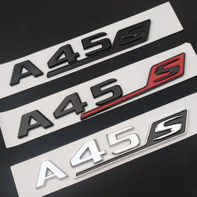 

3d ABS Black Car Rear Trunk Badge Sticker Fender Side Logo A45S Turbo 4matic Emblem For Mercedes A 45 AMG W176 W177 Accessories