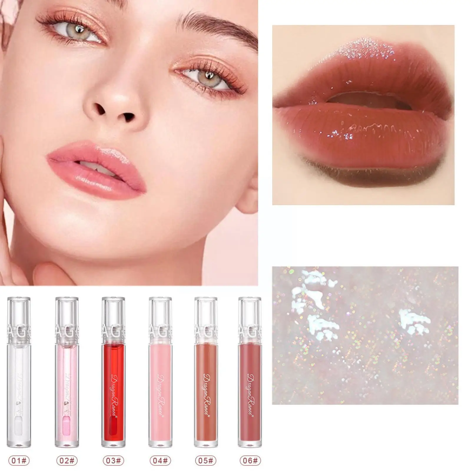 

Lip Gloss Transparent Lip Oil Mirror Lip Glaze Moisturizing Nourishing and Lipgloss D8B3