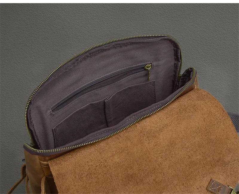 Retro fashion high quality Crazy Horse cowhide men's anti-theft messenger bag for daily outdoor work business portable briefcase