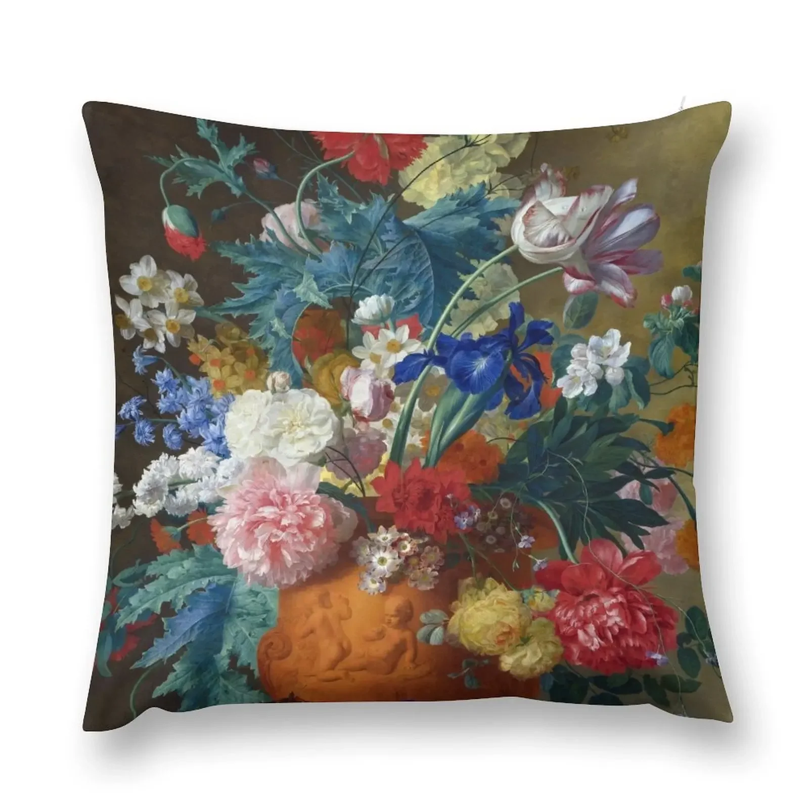 Jan van Huysum Цветы в терракоте Ваза Подушка Диван Рождественские украшения 2025