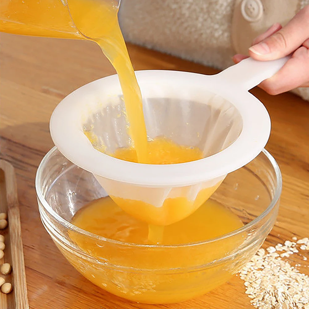 

80/100/200 Mesh Kitchen Ultra-fine Mesh Strainer Kitchen Nylon Mesh Filter Spoon for Suitable for Soy Milk Coffee Milk Yogurt