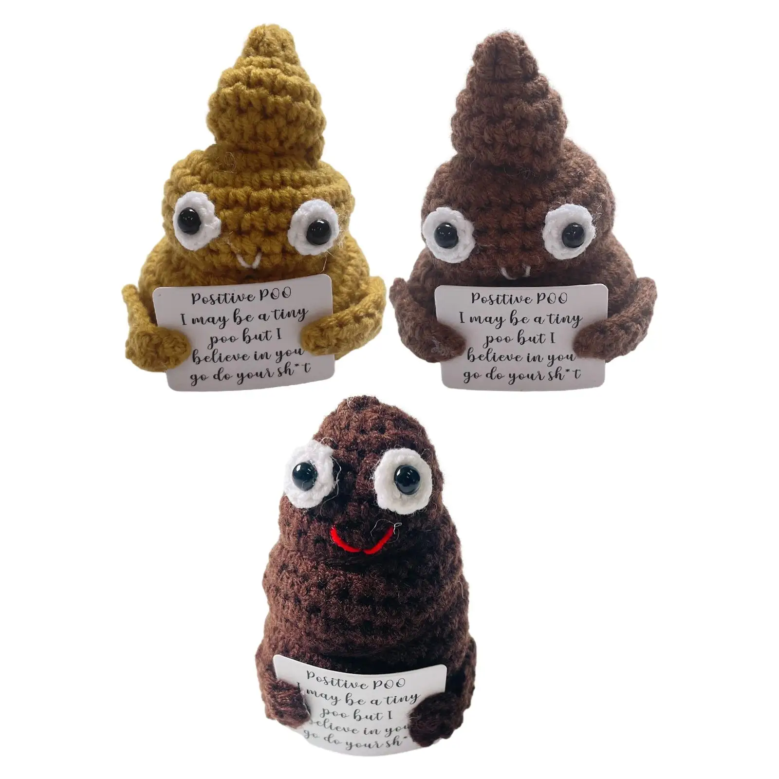

Inspired Toy Crafts Gift Positive Poo Knitted Doll for Holiday Home, Party