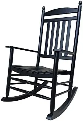 

Rocker-A040BK кресло-качалка для крыльца из черного дерева/уличное кресло-качалка-легкая в сборке-удобный размер-для использования в помещении и на улице