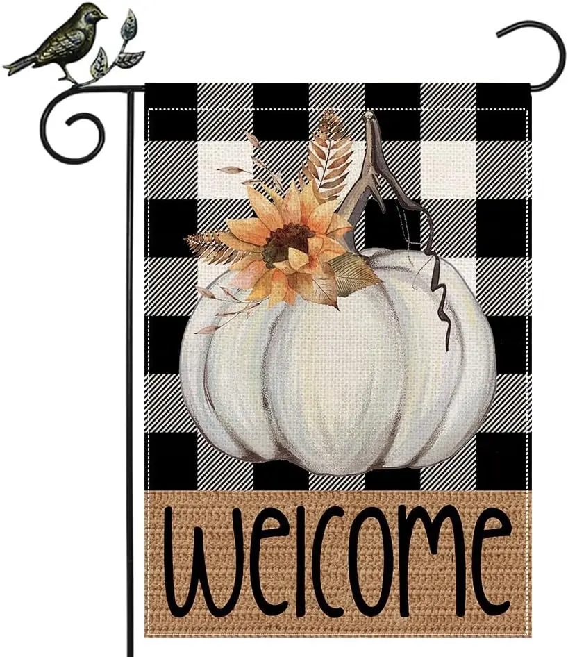 GEEORY Осенний приветственный садовый флаг 12 5 x 18 дюймов двухсторонний маленький
