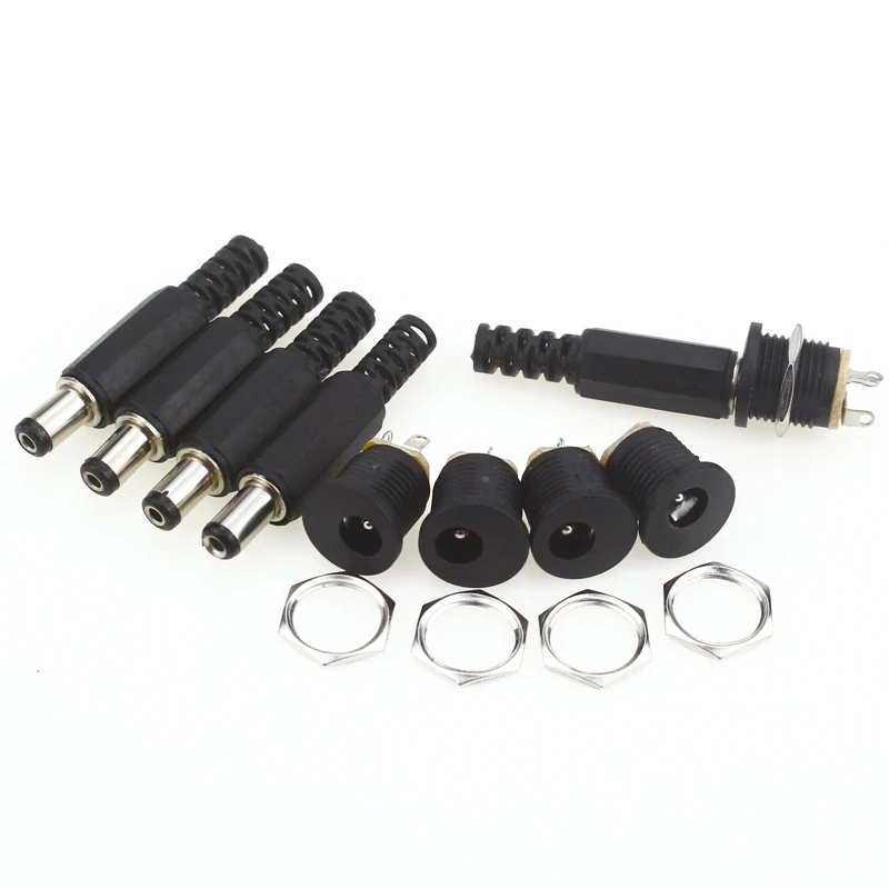 

10 pcs 12V 3A Plastic Male Plugs + Female Socket Panel Mount Jack DC Power Connector Electrical Supplies