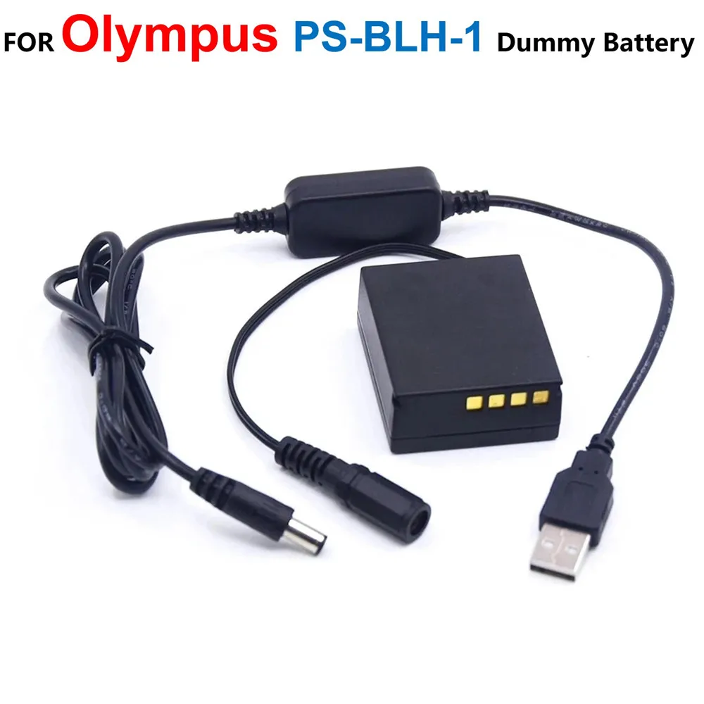 

PS-BLH-1 DC Coupler BLH-1 Dummy Battery+5V Power Bank Charger USB Cable Adapter For Olympus EM1 EM1-2 Mark II EM1 Mark 2 Camera