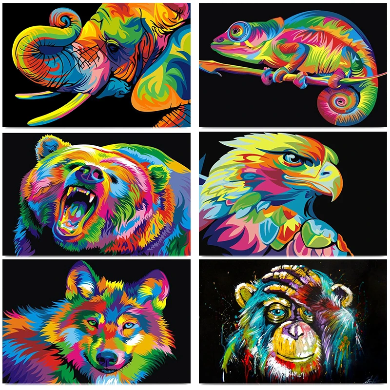 

OLOEY Diamond Painting Animals Lion Cat Tiger Cross Stitch Kit Full Drill Square Embroidery Mosaic Art Picture of Rhinestones