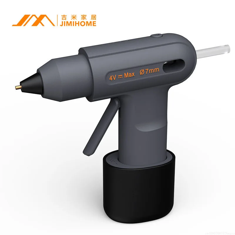 JIMIHOME Cordless Lithium-ion Hot Melt Glue Gun Rechargeable Wireless Home Industrial Gun with 10pcs Hot Melt Glue Sticks Tool