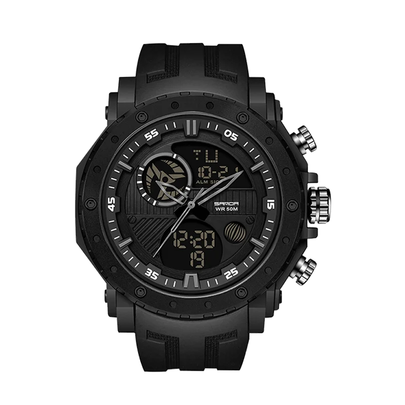 

Multifunctional men's dual display electronic watch large dial student watch men's waterproof luminous men's watch