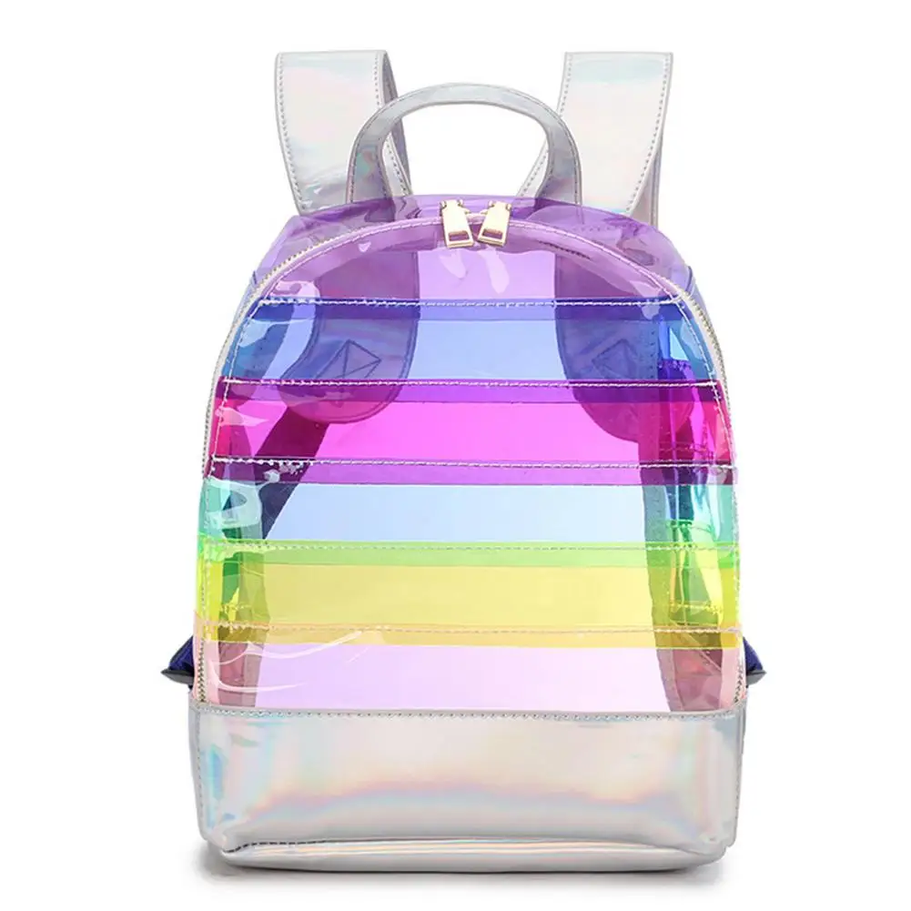 

2023 Clear Rainbow Backpack Heavy Duty PVC Transparent Backpack with Reinforced Straps Kids Boys Girls School Bags Cute Backpack