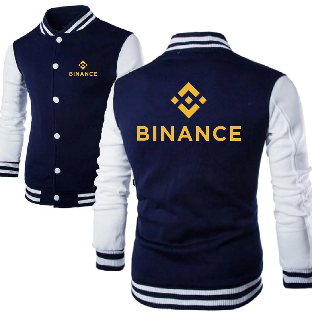 Мужские бейсбольные куртки Binance Crypto хип-хоп молодежная уличная одежда с