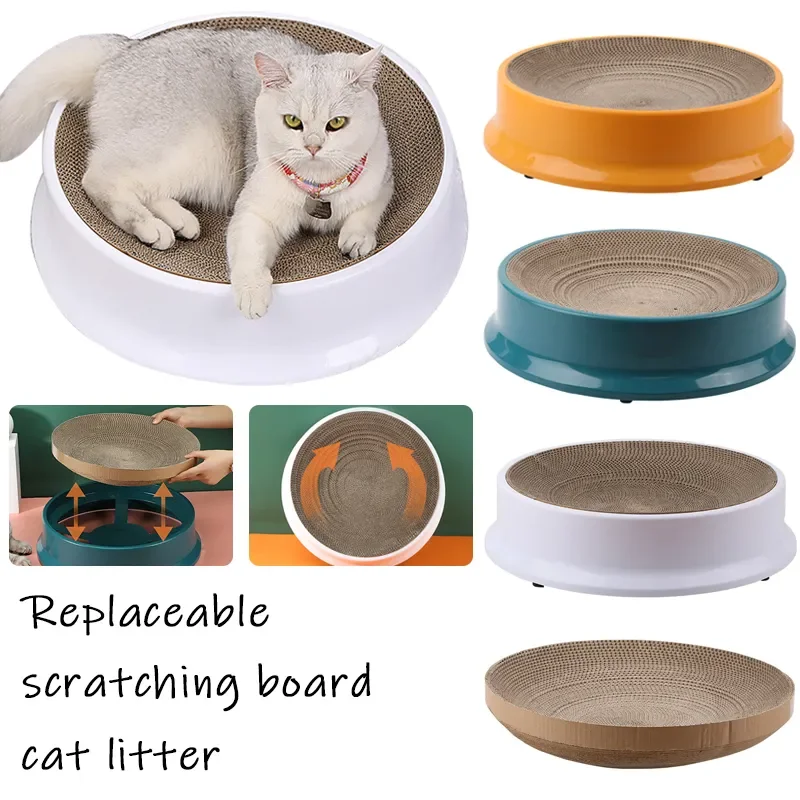 

Planche à gratter ronde pour chat, jouet amusant, broyeur de griffes, papier ondulé, lit de chaton, résistant à l'usure,