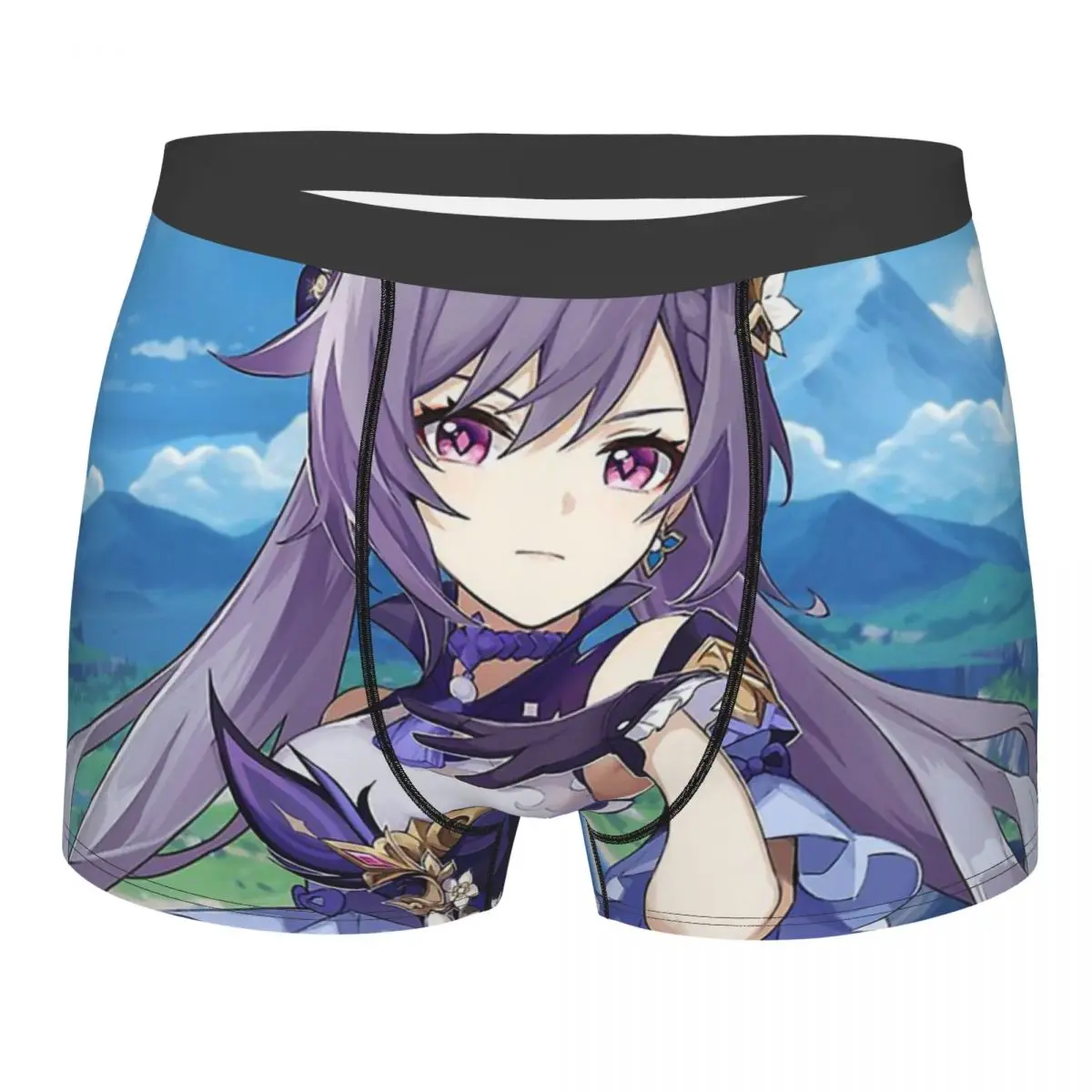 

Keqing Men Boxer Briefs Underpants Genshin Impact Highly Breathable Top Quality Gift Idea