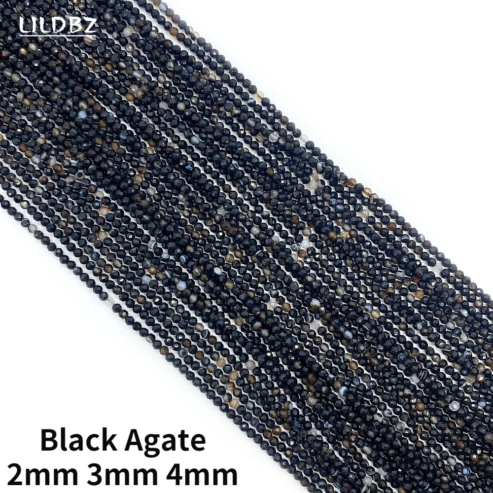 

Natural Stone Black Agate Faceted High Quality Beads 2mm3mm4mm for Jewelry Making DIY Necklace Bracelet Earring Accessories 38cm