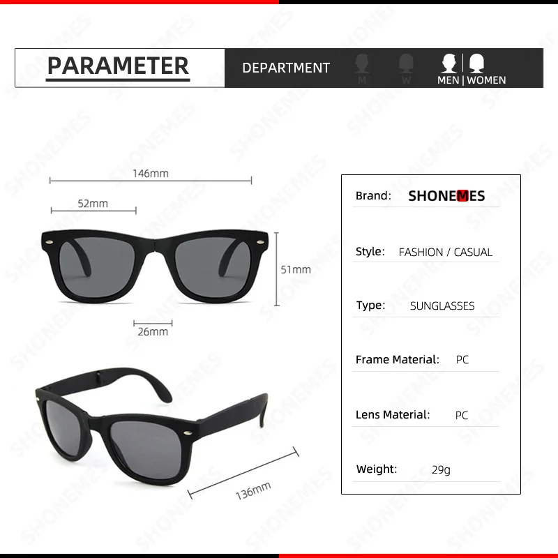 Shonemes складные солнцезащитные очки для мужчин и женщин винтажные зеркальные