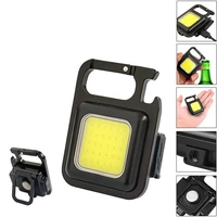 mini led torch 500 magnetic usb rechargeable bright portable keychain folding stand bottle opener car repair work light