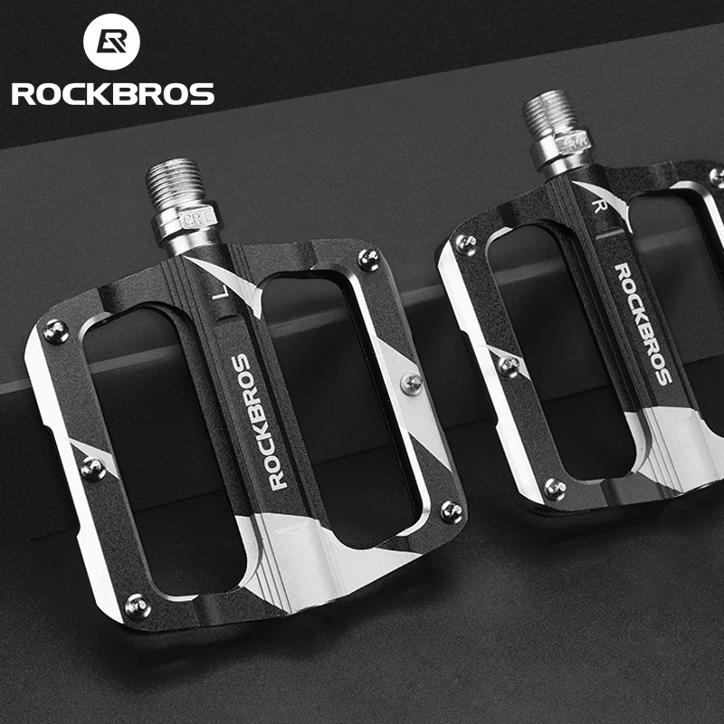 

ROCKBROS Bike Pedals Aluminum Alloy Sealed DU Bearing CNC MTB Pedals Non-slip Spikes Wearable Cycling Pedals Bike Accessories