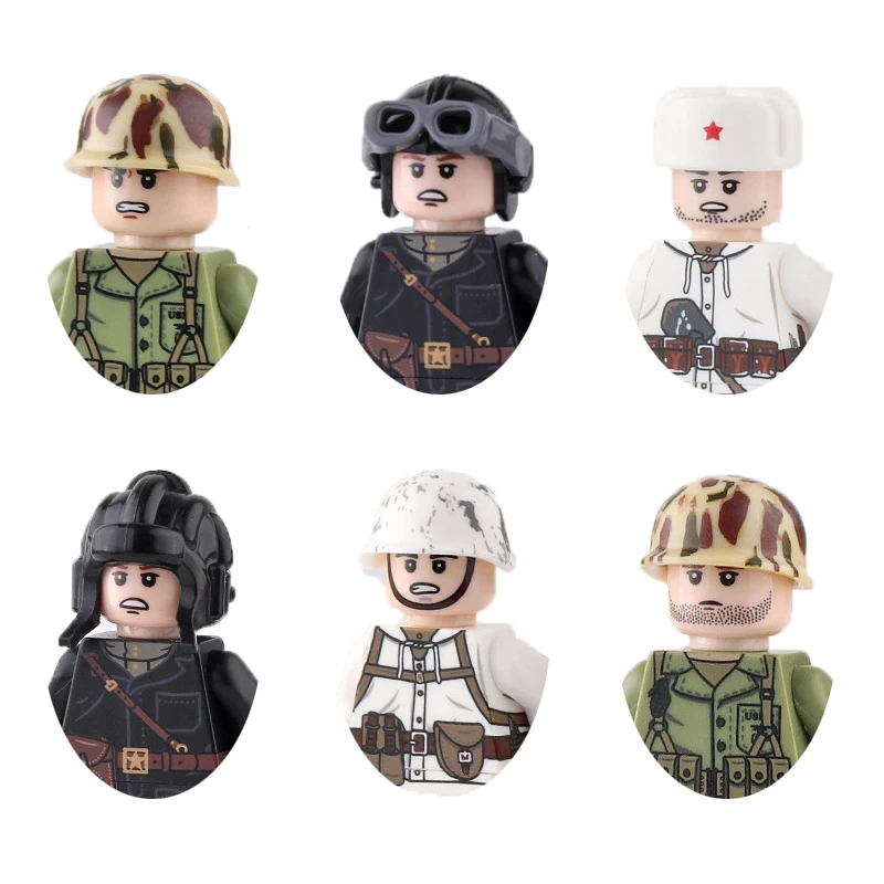Мини-фигурки времен 2 мировой войны немецкие советские армии США солдаты