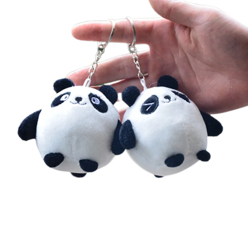 

2022 New Winter Cartoon 10Cm Panda Bindong Sports Ice Plush Stuffed Animal Toys Keychain Pendant Cute Doll Dwen Key Ring Gift