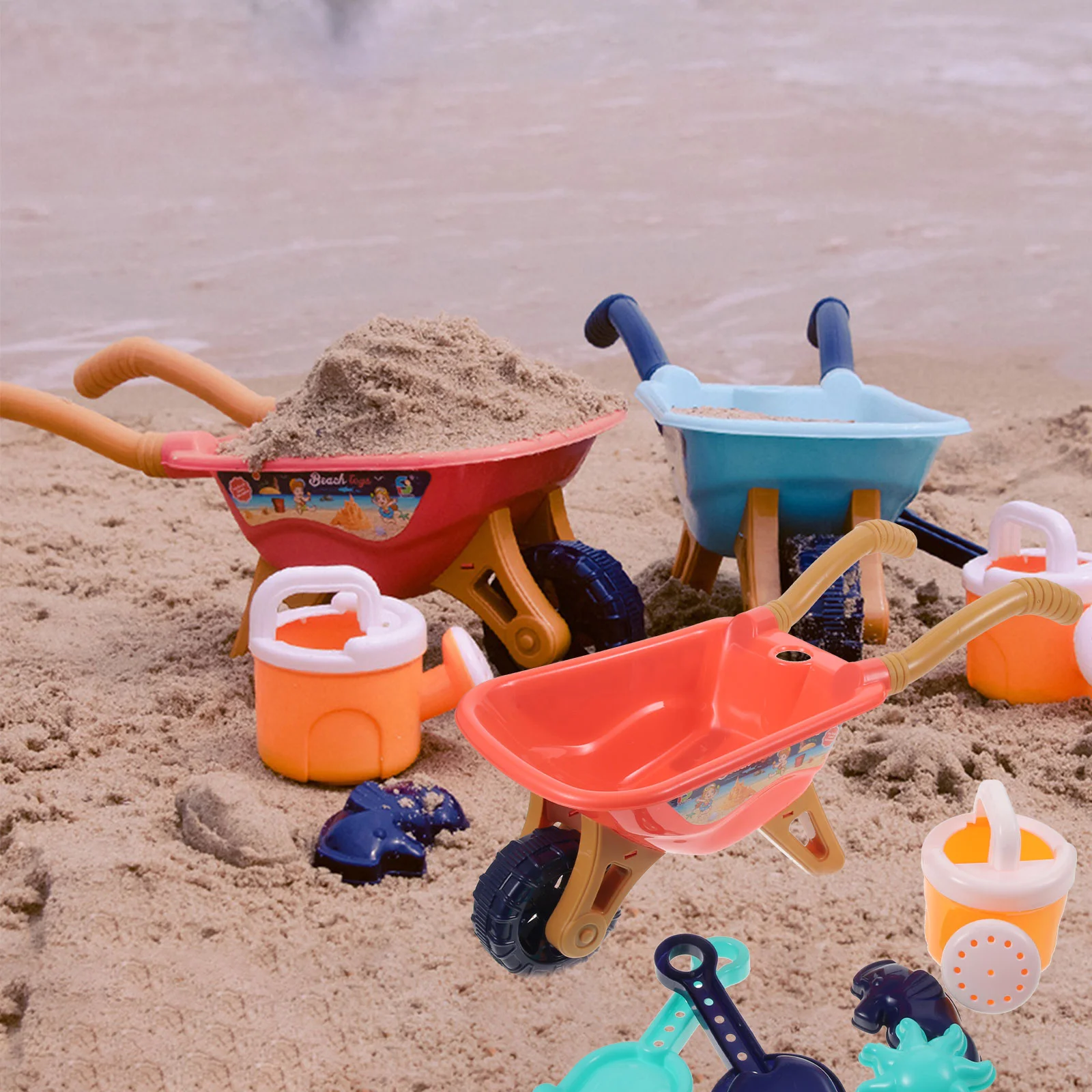 Пляжная игрушечная коляска детская песочная развивающая для детей игровой набор