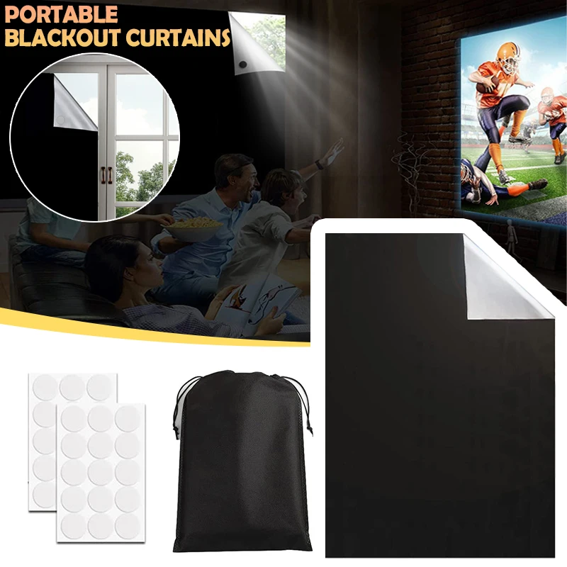 

Blackout Curtain Portable Window Shade Blinds Easy To Stick on Magic Full Shade Curtains for Baby Room Bedroom Travel 145x200cm
