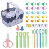 nonvor 225pcs diy knitting accessories sewing tools with heart shaped locking stitch markers knitting needles tape measure