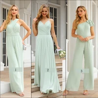 summer sage green chiffon dresses for women 2022 bridesmaid dress for beach wedding party guest sleeveless vestido de