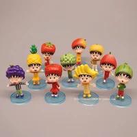 chibi maruko chan action figure fruit series banana apple strawberry pineapple grape 10 kinds creative model ornament toys