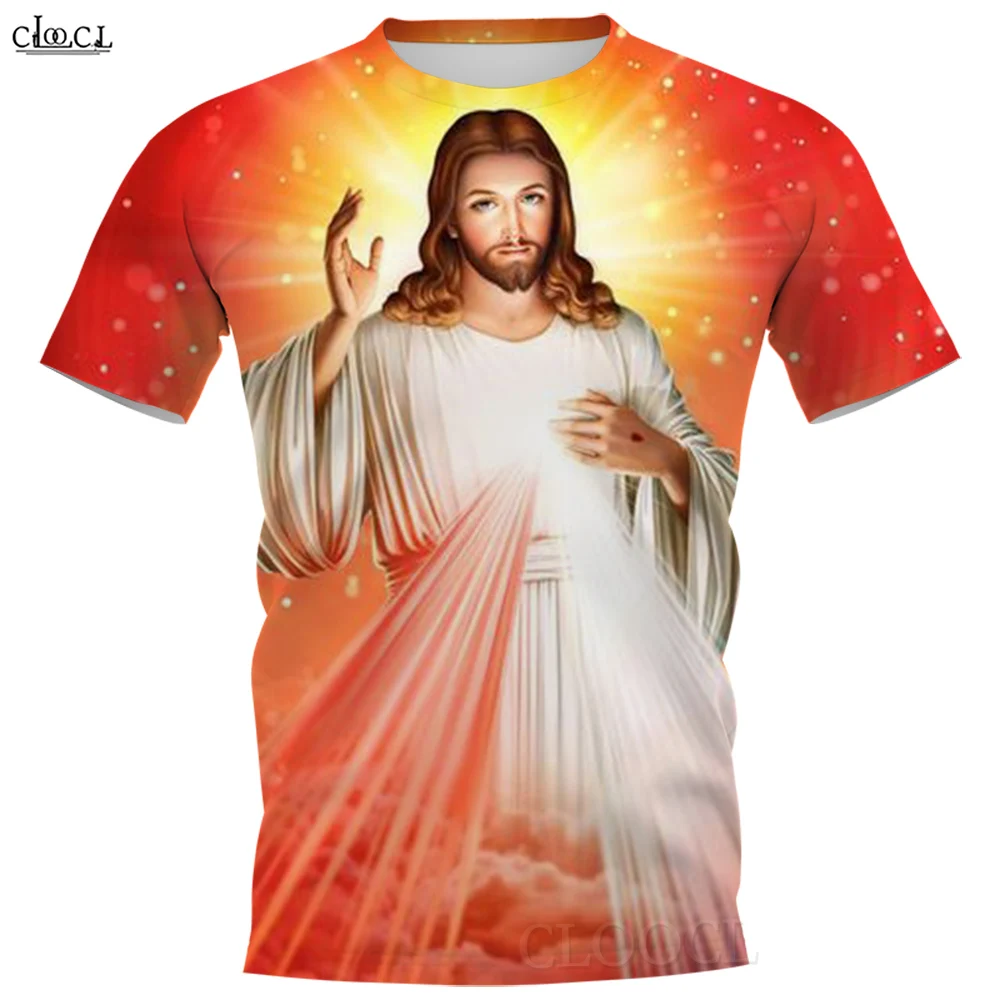 

CLOOCL Men T-shirt Christian Jesus Catholic 3D Graphics Women Shirt Short Sleeve Fashion Cozy O-Neck Tops Pullover Dropshipping