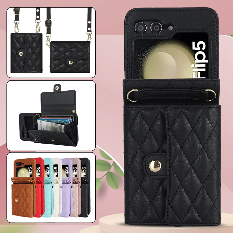 

Чехол-бумажник для Samsung Galaxy Z Flip5 4 3 Huawei P50 Карманный OPPO Find N2 Flip Moto Razr 40 40 Ultra Vivo X
