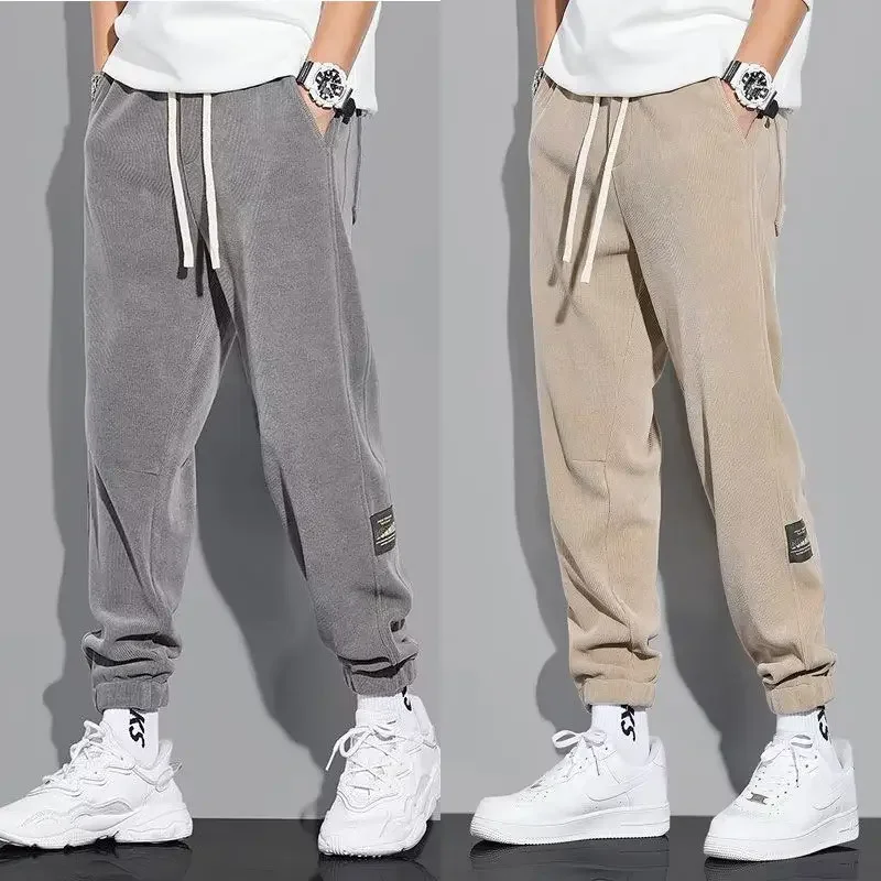 Простые мужские спортивные брюки шаровары вельветовые мешковатые ретро