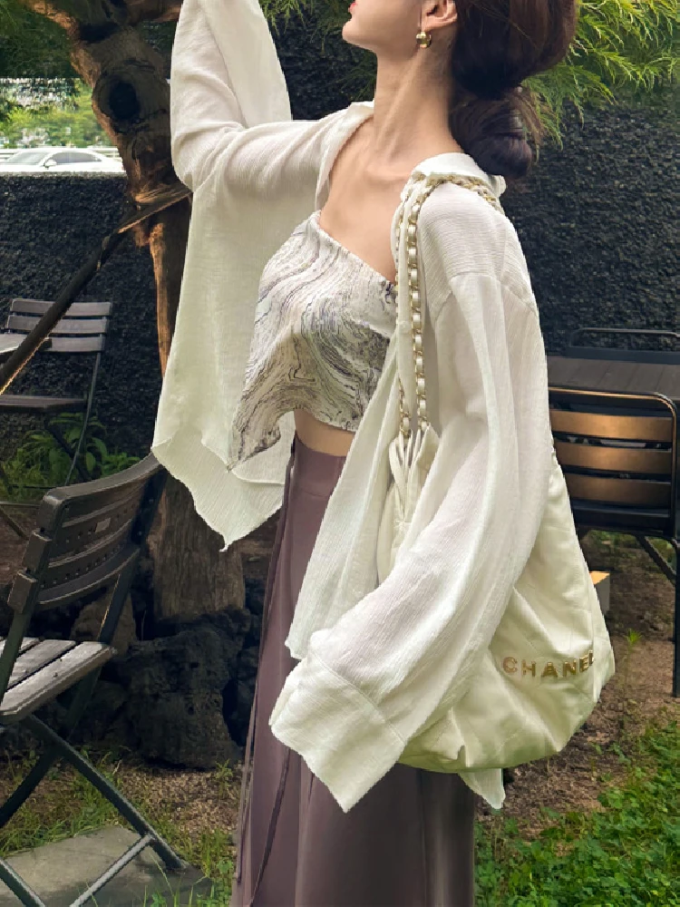 Осенние рубашки с длинным рукавом женские однотонные однобортные в корейском