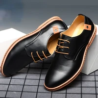 casual round toe mens work shoes single shoes mens leather shoes