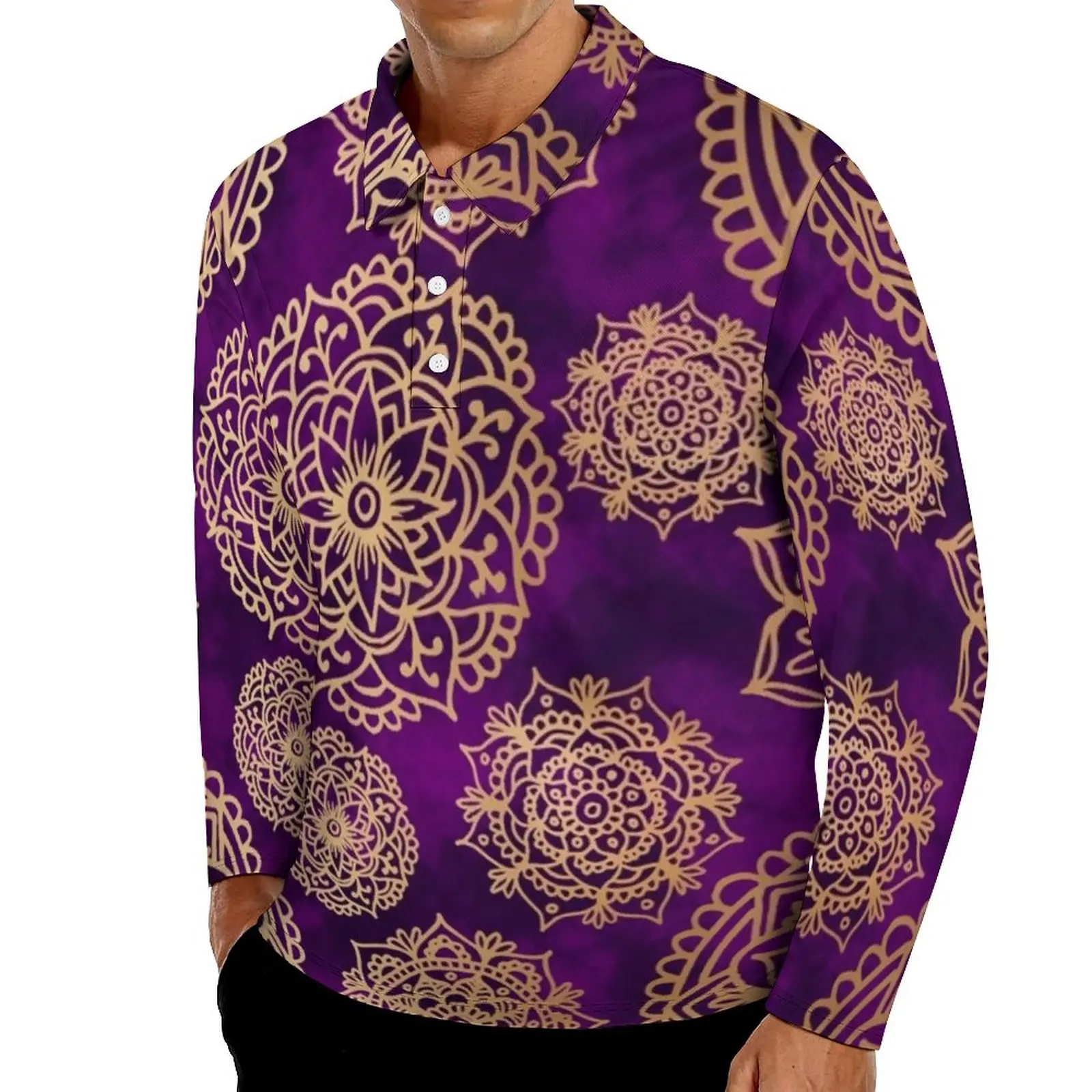 

Рубашки-поло в стиле ретро, с длинным рукавом