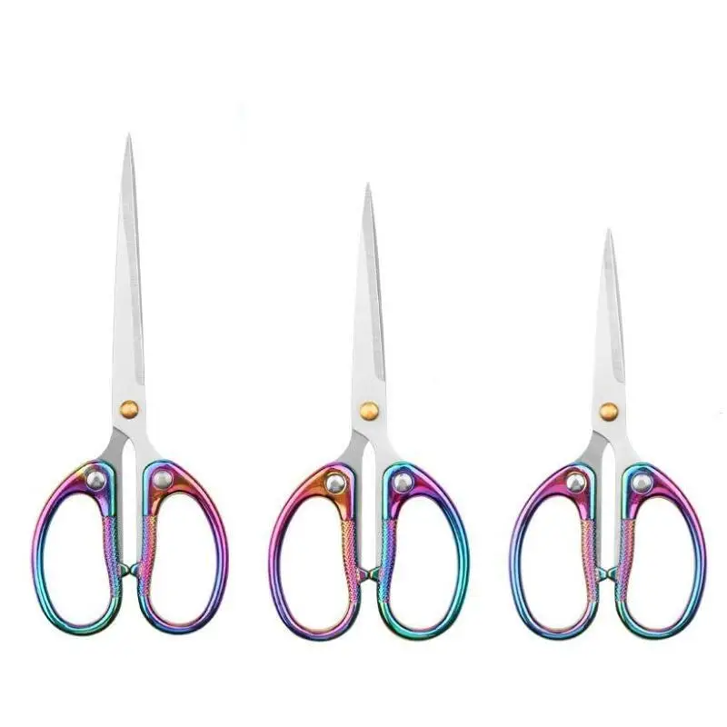 

Color Titanium Plating Stainless Steel Household Cut Paper Scissors Sewing Scissors For Needlework Tailor Fabric DIY Tool