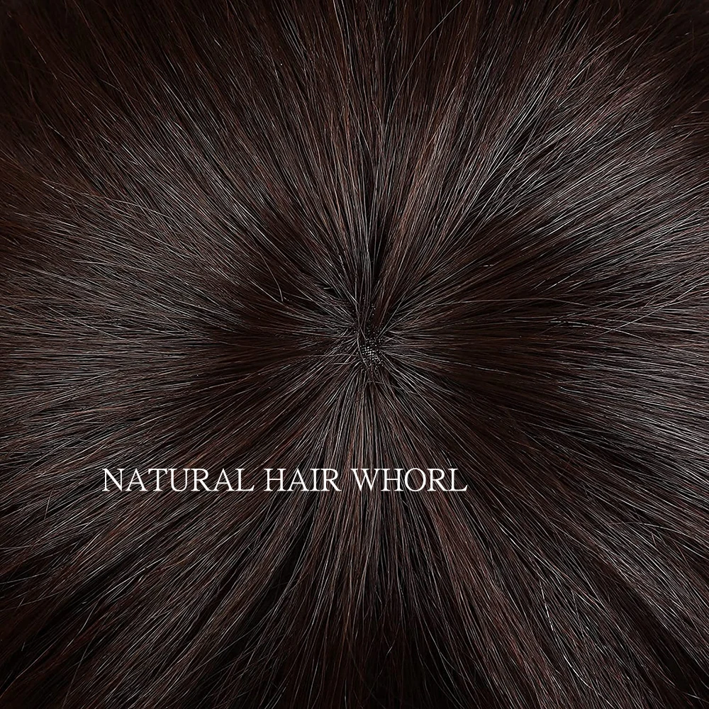 Парики HAIRCUBE прямые из человеческих волос с челкой темно-коричневые короткие