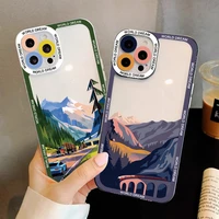 for iphone 13 pro max case tourist scenery clear phone cases for iphone 12 11 pro max 7 8 plus se 2020 x xr xs transparent cover