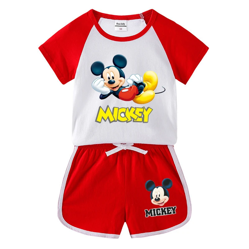 Kids Baby boy Clothing Sets Cartoon Mickey Mouse Clothes Set Cotton Tops + Shorts 2Pcs Sportsuit Summer ropa |
