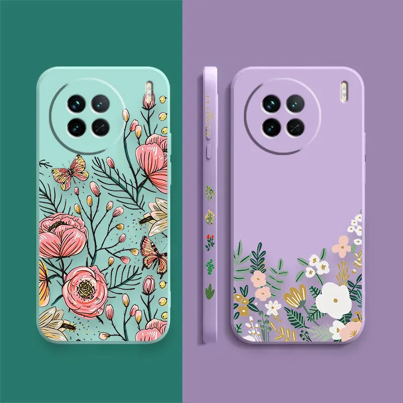 Vintage Retro Flowers And Plants Leaves Case For VIVO X21I X21S X23 X27 X30 X50 X60 X70 X80 X90 PRO PLUS Case Funda Shell Capa